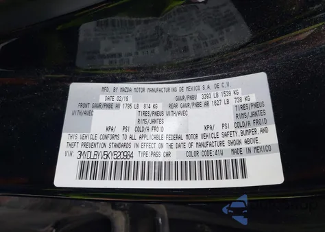 2019 Toyota Yaris L/Le/Xle z USA, uszkodzony, nr VIN 3MYDLBYV5KY520984